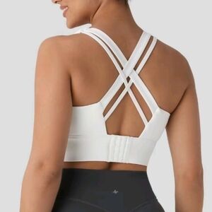 Halara Sports Bra White Sports Bra - High Medium Impact Sports Bra For Running